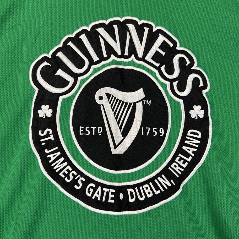 Guinness Hockey Jersey Green Black Mens XL St Patricks Day Irish Beer Stout